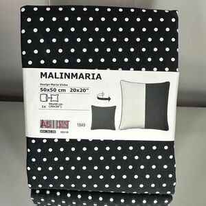 IKEA Black White Polka Dots Cushion Cover 20x20" (50x50 cm) Square Pillow Cover